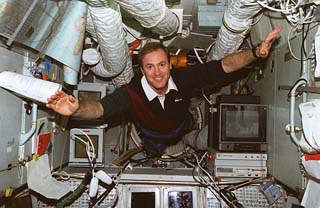  STS-74 James Halsell flys through the Mir space station Base Block